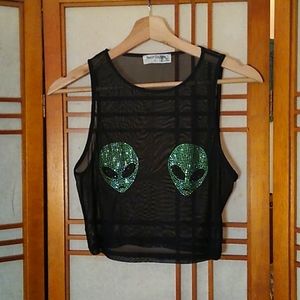 Sheer Crop Alien Tank